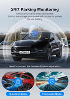 JOMISE 4K Dual Dash Cam Front and Rear,Dashcam for Cars with 3.2" Touchscreen, 64GB Card, GPS & 5.8GHz WiFi, Enhanced Night Vision, Parking Mode, Button & Touch Control, Support 256GB Max A80-T