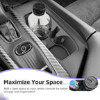 LUWU 2025 2026 Charger Center Console Cup Holder Compatible with 2024 2025 2026 Charger Daytona R/T Scat Pack Premium Silicon Cup Holder Spill-Proof, Easy Install & Clean, Black Interior Accessories