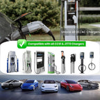 CCS & J1772 to Tesla Adapter for Model 3/S/X/Y/Cybertrunk,AC+ DC 2 in 1 Adapter to Tesla NACS Battery Charger Accessories, Fast Charging for Level 1 2 3 Charging Station with CCS1 & J1772 Plug