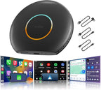 CB6 Car Video Box, 2025 Plug & Play AI Box CarPlay, Wireless CarPlay Adapter/Android Auto with Advanced AI, GPS, Compatible Massive APP, Android 13, 2 BT, 4G LTE, 4G+64G, for OEM Wired CarPlay