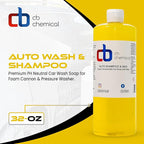 Auto Wash & Shampoo 32oz | Premium PH Neutral Car Wash Soap for Foam Cannon & Pressure Washer | High Foaming Car Shampoo with Lemon Fragrance | Safe for All Paint Types | Adds Shine & Paint Protection
