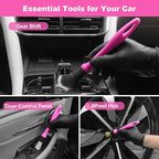 TTRCB Car Detailing Cleaning Kit Interior Cleaner, Car Detailing Brush Set, Pink Car Accessories Essentials for Women, Car Cleaning Gel, Car Cleaning Supplies Tools Stuff for RV, SUV, Interior