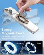 SYNCWIRE for MagSafe Ring Phone Holder, 360° Rotation Magnetic Cell Phone Grip Dual-Sided Magnets Phone Ring Kickstand Compatible with iPhone 17 16 15 14 13 12 Pro Max MagSafe, Android, Samsung etc.