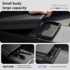 Center Console Organizer Tray for Tesla Model Y Juniper Accessories 2025 2026/For Tesla Model 3 Highland Accessories 2024 2025 2026 [Slide Smoothly/US Patent] Cup Holder Matte Black