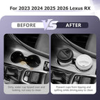 LUWU 2025 2026 RX350 Center Console Cup Holder Compatible with 2024 2025 2026 Lexus RX350/RX450/RX500 Accessories Premium Silicone Cup Holder Mat Spill-Proof, Easy Install & Clean, Black