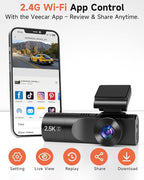 Dash Cam Front and Rear, 2.5K+1080P+1080P 3 Channel Dash Cam with 32GB Card, Wi-Fi Dash Camera for Cars, G-Sensor, Night Vision, 24H Parking, Loop Recording, 1.97”IPS, Support 256GB