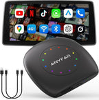 AI 8 Android 13 CarPlay AI Box, 8-Core Qualcomm 4G+64G Multimedia Adapter, Support CloudSim & 4G LTE & Hotspot, Wireless CarPlay Android Auto, Built-in GPS/Ambient Light for Netflix YouTube