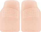 Carbella Automotive Floor Mats for Cars, 2 Piece Car Floor Mats Peach Pink Translucent, Trim-to-Fit All Weather Clear Car Mats for Auto Truck Van SUV, Car Accessories for Women
