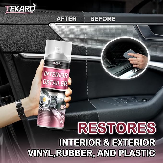 Car Interior Cleaner, Leather Cleaner, 15 oz. Large-Capacity Interior Detailer in Iron Can, Wheel Cleaner, Suitable for Cleaning Rubber, Plastic, and Leather Surfaces Inside Vehicles (3 Bottle)