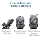 Maxi-Cosi Pria Max 3-in-1 Convertible Car Seat, Infant to Toddler Car Seat, ClipQuick Magnetic Chest Clip, Quick-Install Latch, Machine-Washable Cover, 5-100 lbs, Escargot