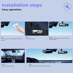 Dual Dash Cam for Cars Front and Inside 3.16 inch IPS Screen 1080P HD Camera for Cars Infrared Night Vision Loop Recording Wide Angle Inside Car Cameras 24H Parking Mode
