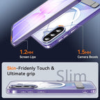 OWKEY for Samsung Galaxy A37 5G Case with Stand, Magnetic Shockproof Case Fit for Magsafe Translucent Matte Cover for Samsung A37, Clear