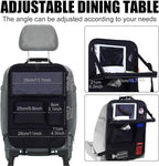 2 Pcs Backseat Car Organizers with Table Tray, 6 Storage Pockets Car Organizer with Tablet Holder, Kick Mats Protectors for Kids Travel Accessories Black, Unisex(Stylish,Black)
