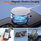 SUPFINE Magnetic for iPhone 15 Pro Case (Compatible with MagSafe) (Military Grade Drop Protection) Translucent Matte Shockproof Phone Cover, Black
