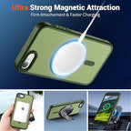 SUPFINE Magnetic for iPhone SE Case 2022 (3rd)/2020 (2nd), iPhone 8 Case (Compatible with MagSafe) (Military Grade Drop Protection) Slim Translucent Matte Phone Case, Cangling Green