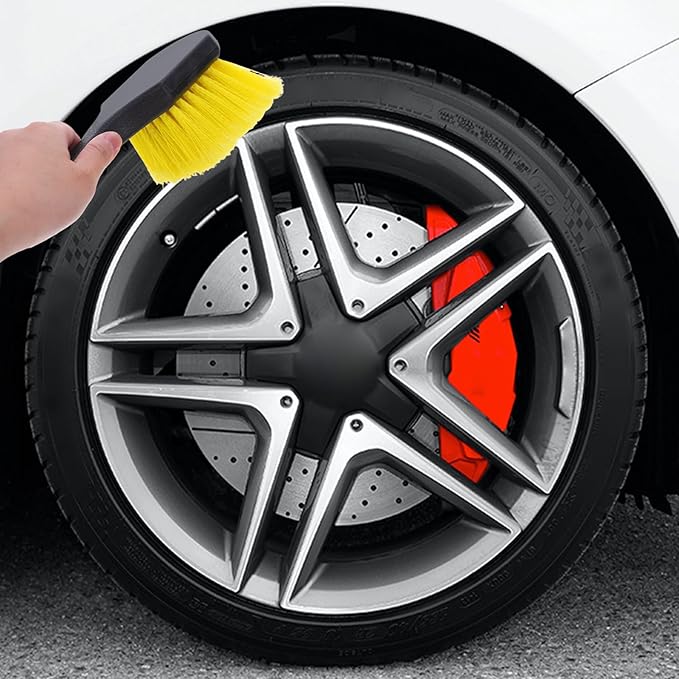 Ipetboom 9pcs Car Wheel Cleaning Brush Set, Auto Detailing Brushes for Tires, Dashboard, Air Vents, and Exterior Surfaces, Soft Bristle Kit for Vehicle Interior and Exterior Care