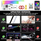 Dreamcolor Acrylic Interior Car LED Strip Light with APP Remote Control,RGB 10 in 1 with 175 inches 593 LEDs Fiber Optic Strip Lights for Car, Dynamic Chasing Music Sync Neon Car Ambient Lighting Kits