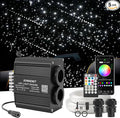 18W Twinkle&Meteor 2 in 1 RGBW Starlight Headliner Kit, 1000pcs*0.03in*9.8ft+96pcs Shooting Star Lights for Car/Home Ceiling, Fiber Optic Lights with Bluetooth APP/Remote Control/Music Effect