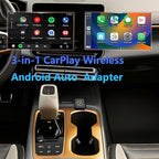 Wireless CarPlay Adapter & Mini Android Auto Adapter 2 in 1 - Multi-User Seamless Connection for Convert Wired to Wireless Car Play Adapter USB-C/USB-A, Compatible with iOS10+, Android 10+ (Black)