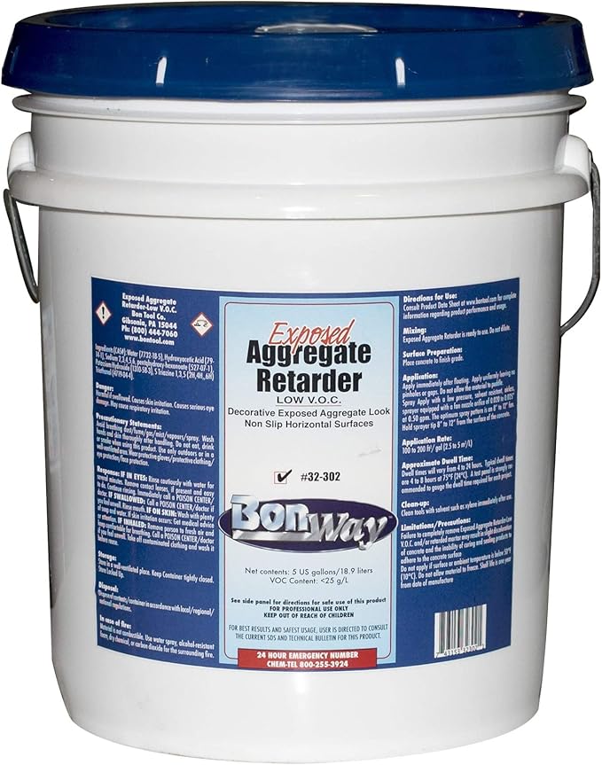 Bon Tool 32-302 Exposed Aggregate Retarder - Low VOC, 5-Gallon Container