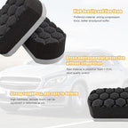 2 PCS Tire Shine Dressing Applicator Pad, Washable Hex Logic Car Detailing Foam Sponge with Easy Grip, Soft Tire Trim Applicator Pad for Car Glass, Porcelain and More (Gray)