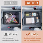 PIMCAR 3-Piece Center Console Organizer Set for 2023-2026 Honda Pilot, 2024-2026 Honda Passport/Ridgeline Accessories, Armrest Hidden Storage Box & Divider ABS Material Interior Accessories