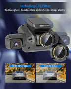 360° View 5 Channel Dash Cam Front and Rear with AI Driver Monitor System DMS, 4K Dash Camera for Cars, Built-in GPS WiFi Night Vision, Dashcam Free 128G Card, 24/7 Parking Monitor Mode, V8 Ultra-5CH