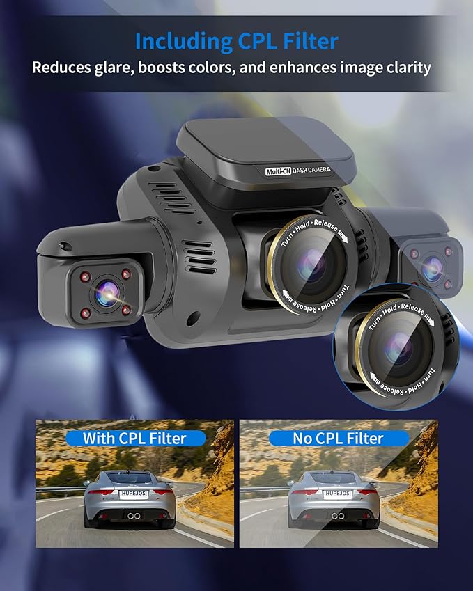 360° View 5 Channel Dash Cam Front and Rear with AI Driver Monitor System DMS, 4K Dash Camera for Cars, Built-in GPS WiFi Night Vision, Dashcam Free 128G Card, 24/7 Parking Monitor Mode, V8 Ultra-5CH