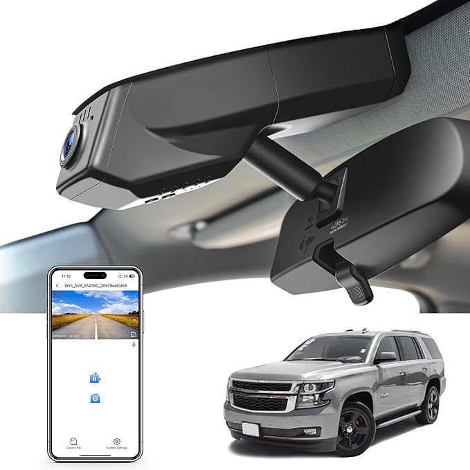 Mangoal 4K Dash Cam Custom fit for Chevy Suburban/Tahoe 2015 2016 2017 2018 2019 2020(Model C), Model C & Model D Have Same Models Years but Vehicle Sensor Cover are Different