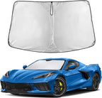 EcoNour Windshield Sunshade Compatible for Chevrolet Corvette C8 2020-2024 2025 2026, Sun Visor for Front Windshield & Window Sun Shade Cover, UV Heat Blocker & Protector, Car Accessories