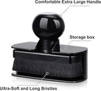 Large Tire Shine Applicator & Bendable Wheel Brush Set for Detailing Cleaning and Tire Shine,Automotive Tire Dressing Applicator Brush with Storage Stand for Tire Detailing & Car Wash Kit,Black-4pcs