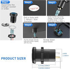 12 Volt USB C Outlet PD 100W Car USB Port for Laptop and QC3.0 18W Car Charger Socket Aluminum Alloy, Fast Charging Cigarette Lighter Replacement DIY Accessary for RV MarineTruck Boat Golf