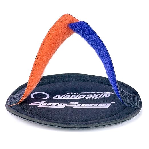 Nanoskin AUTOSCRUB 5 3/4" Hand Strap Applicator – Clay Bar Alternative for Removing Contaminants from Paint, Glass, Plastic, and Metal | Compatible with 6" Pads | Easy Pre-Wax & Coating Prep