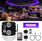 AZIMOM Updated Dual Color 50W Twinkle Fiber Optic Starlight Kits 1800pcs*0.03in*16.4ft Fiber Strands Sound Activated Bluetooth/APP Remote Control Theater Ceiling Home Shop Lobby Roof Decor