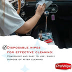 Car Cleaning Wipes - Car Interior Cleaner, Dashboard Cleaner, 1x40 Count Residue-Free Wipes for Interior Surfaces, From Dashboard to Leather Seats, Must Have Accessories