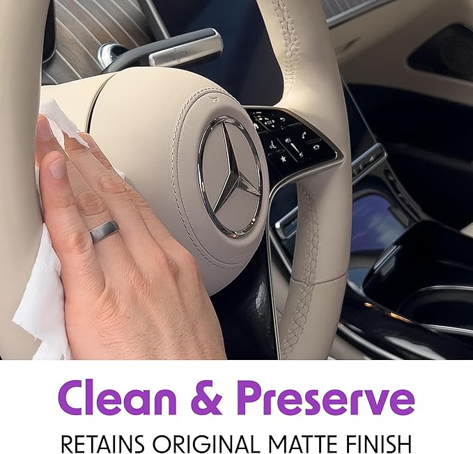 Wipex Auto Interior Car Cleaning Wipes - Plant Based Car Wipes - Lavender Essence, UV Protectant, Safe for Vinyl, Rubber, Plastic, Leather, Chrome, Non-Greasy Matte Finish, 40 Count (Pack of 3)