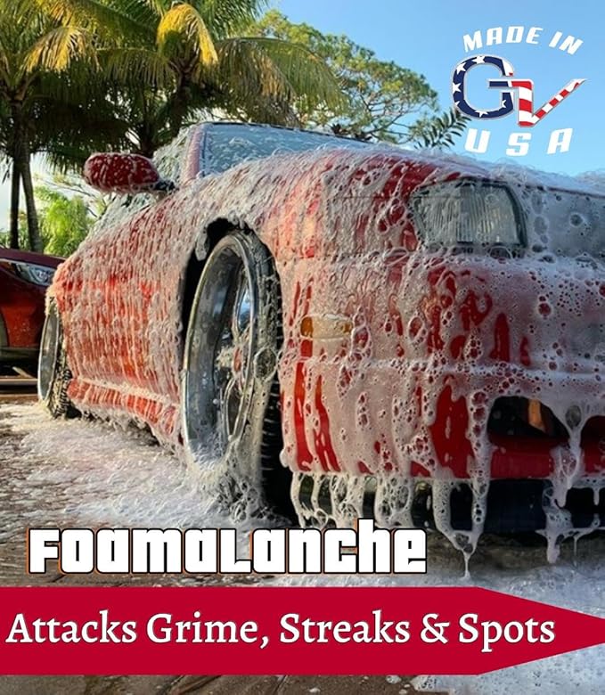 GV Automotive Products Foamalanche Car Wash 16 oz, car foam, car wash, works with foam gun, foam cannon, pressure washer