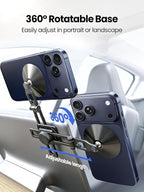 XIREL for Tesla Phone Mount All-Metal | MagSafe-Compatible [Strong Magnetic] Foldable 360° Adjustable for Tesla Model 3/Y/X/S/Juniper/Cybertruck,Fits All Phones+&iPhone17-12,Tesla Accessories