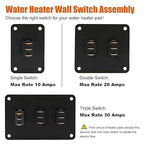 Facon 12Volts Switch Box Panel, 30Amps Rocket On&Off Switch with Red Indicator Light for RV Tank System, IP66 Waterproof Control Gang Kit System for RV Tank Heating Pad
