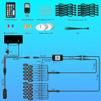20Pods Heavy Duty Aluminum RGB LED Rock Lights for Trucks Pickup Dually Truck Off-Road with APP/RF Remote, Segmented IP67 Waterproof Multicolor Underglow Accent Light 12V Plug and Play&Pre Wired