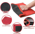 2 Pack Clay Bar Towels Auto Detailing, Fine Grade Microfiber Chamois Towel for Car DIY Detail (Red)