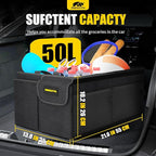 MIKKUPPA Car Trunk Organizer - 50L Collapsible Trunk Organizer, Sturdy Car Storage for SUV Auto Truck Van with Non Slip Bottom (Black)