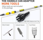 Car Wash Brush with Long Handle, 20FT Reach Telescopic Flow-Thru Car Washing Brushes, 11.8" Soft Bristle Cleaning Brush with On/Off Switch for Auto Cars, Trucks, RV, Truck, Boat, Wall, Solar Panels