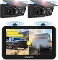 VEKOOTO VK7Pro 2 Magnetic Solar Wireless Backup Camera with 7'' IPS Touchscreen, 15,800mAh Rechargeable, No Wiring, HD1080P Night Vision Wireless Backup Camera for Trucks, RV, Trailer, Camper