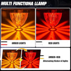 8 Pack LED Marker Lights, Dual Color Red Amber Strobe & Steady, Waterproof Watermelon Cab Roof Clearance Lights with Bezel for Truck Trailer RV Off-Road Vehicles