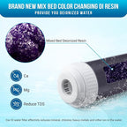 AKM DI Resin Filter Cartridge for Spot-Free Car Wash System, 10-Inch Mixed Bed Color Changing Resin Cartridge, for RO/DI System, 2-Pack