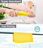 KitchLife Microfiber Cleaning Cloth Roll - Tear-Away Reusable Microfiber Paper Towels, Lint-Free, Washable, 20 Sheets for Kitchen, Car, Dishes, and Sensitive Surfaces (Yellow)