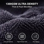 Twisted Loop Microfiber Car Drying Towel, Extra Large 36x24 Inch 1300 GSM Super Absorbent Scratch Free Lint Free Streak Free Washable Professional Auto Detailing Towel for Car SUV Truck Motorcycle