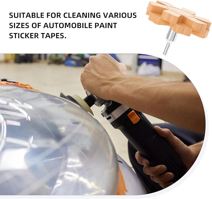 Decal Remover Eraser Wheel 3.5 Inch Rubber Vinyl Remover with Drill Adapter for Car Paint Surface Sticker and Tape Cleaning Automotive Detailing Tool