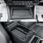 BIBIBO 2Packs for 2026 Subaru Outback Center Console Organizer 2026 Subaru Outback(Premium,Limited,Touring,Wilderness,Limited XT,Touring XT) Console Insert Tray +Silicone Wireless Charging Mat